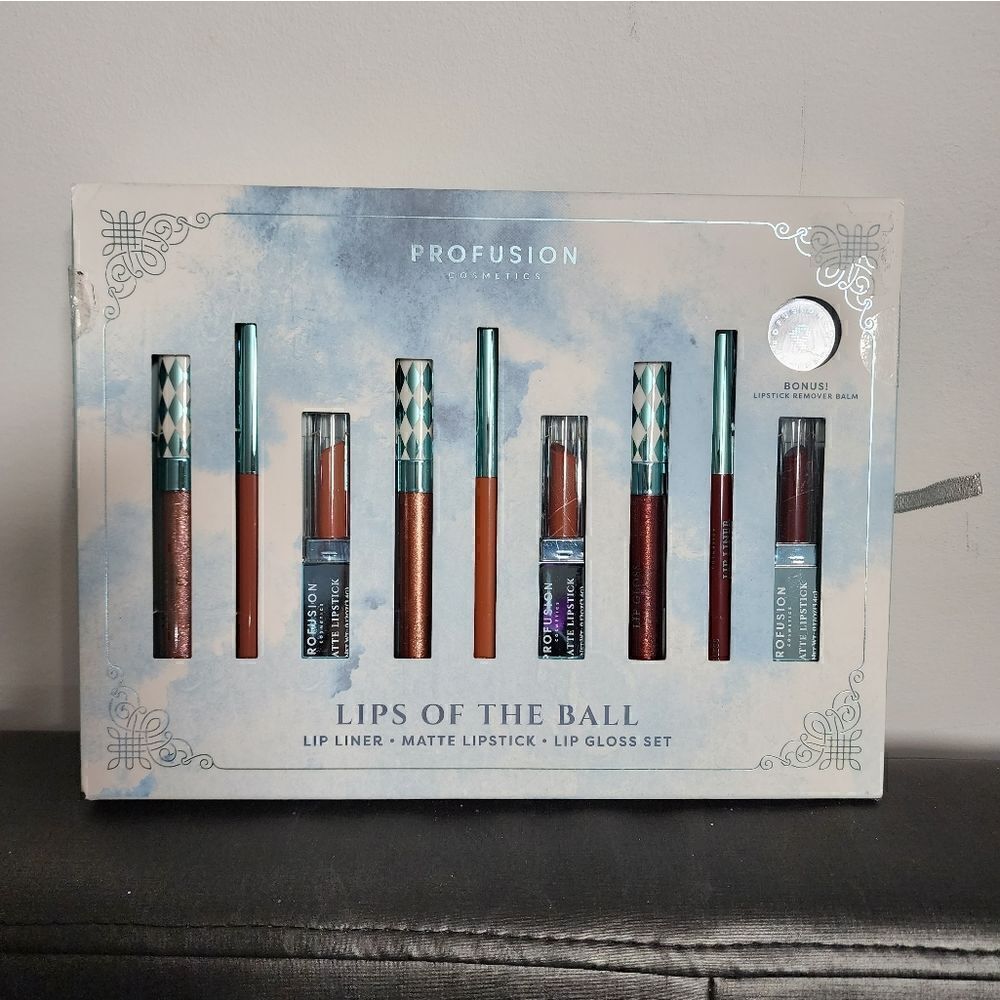New Profusion Cosmetics Lips of the Ball Lip Liner Matte Lipstick Lip Gloss Set